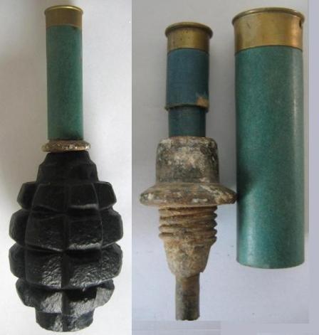 French WW1 F-1 1916 Hand Grenade with modele 15 Fuze